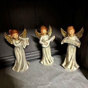 3 holiday angels Christmas figurines